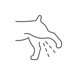 Dog pissing line outline icon