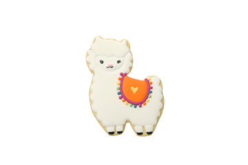 PNG, mexican style llama isolated on white background.