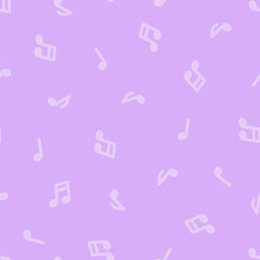 Purple seamless pattern with musical notes