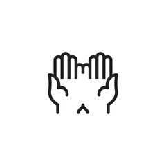 Obraz premium palms of a hand, vector icon. 