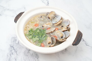claypot clams soup, lala soup