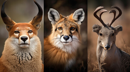 In the Wild, animals in their natural habitats, depicting the diversity and beauty of ecosystems around the world. AI generative