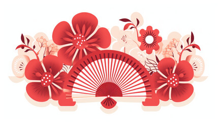 Obraz premium Minimal design for Chinese new year celebrating, minimal china town isolated on white background