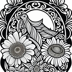 dibujo para colorear flores coloring page