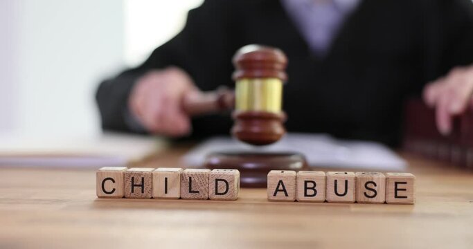 Text of law on child abuse and laws and judge. Protecting children rights in court