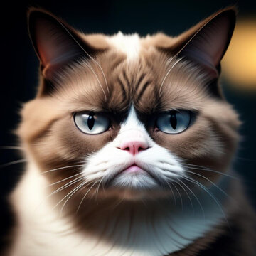 Premium Photo  Angry cat face portrait close up