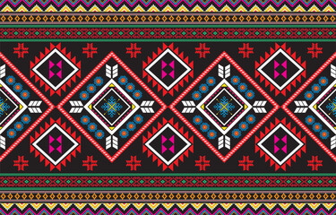 Geometric vector background with sacral tribal ethnic elements. Traditional triangles gypsy geometric forms sprites tribal themes apparel fabric tapestry print
