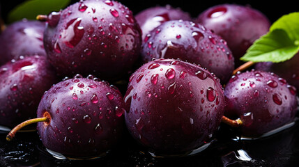 Dietary Fiber Delight: Top-View Plum Composition