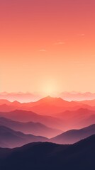 Obraz premium A view of a sunset over a mountain range