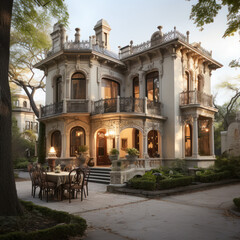 Naklejka premium house with cream walls and ornate 