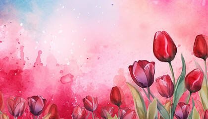 floral watercolor background red maroon flower	