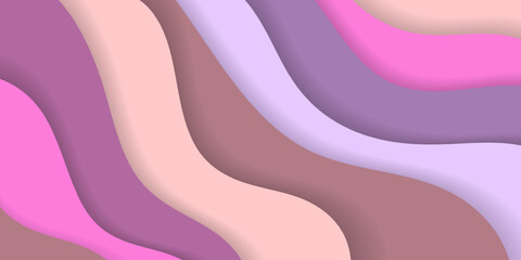 Colorful Pink Layered Paper cutout background. Pink monochromatic Geometric abstract background. Vector Illustration. EPS 10
