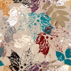 Fotobehang abstract seamless background pattern, with brush leaves, paint strokes and splashes © Kirsten Hinte