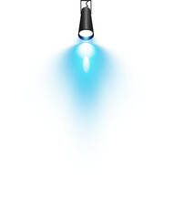 Bright blue Spotlight. Scene. Light Effects. Glow light effect. Glowing lamp. PNG.