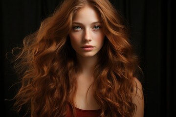 close up photo young beautiful girl with long light  hair