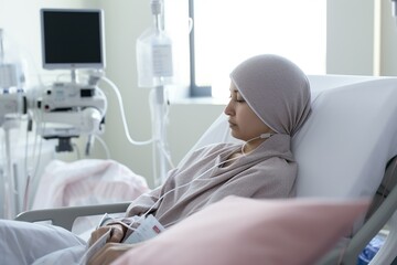 Breast cancer patient getting chemotherapy treatment 