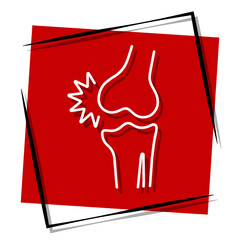 arthritis red banner in a frame. Vector illustration.
