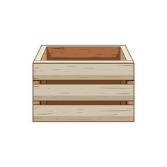 Naklejka na ściany i meble box wooden crate cartoon. fruit empty, case pallet, timber container box wooden crate sign. isolated symbol vector illustration