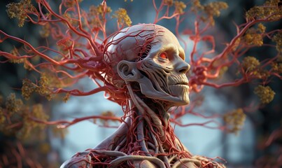 Anatomical masterpiece: a sculpture depicting the central nervous system.