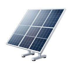 solar panels installation isolated on transparent background