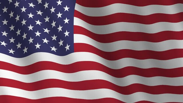 American flag waving animation. united states of america flag waving animation for the background of the american national event, independence day, greeting, opening video