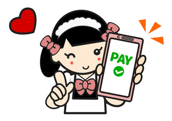 電子決済をするメイド