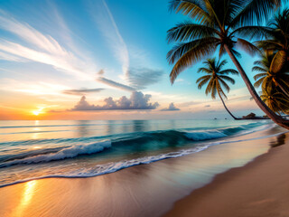 Tropical landscape in the early morning.