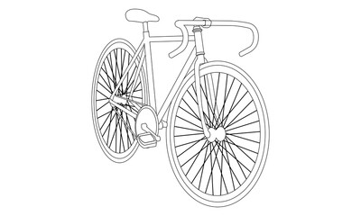 bicycle outline on a white background