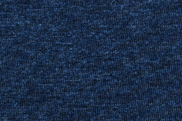 Soft dark blue melange jersey fabric texture or background

