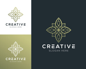 Luxury abstract monogram ornament logo design vector illustration inspiration
