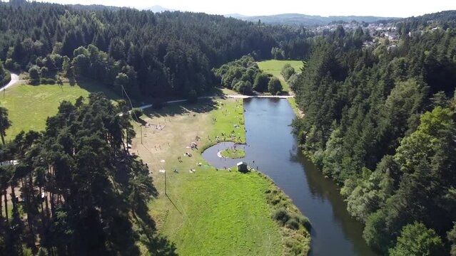 La plage, Le Chambon sur Lignon, Haute-Loire, Auvergne Rh&ocirc;ne Alpes, France, Europe, Massif Central