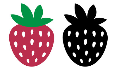 Strawberry icon. Strawberry simple flat icon. Vector clipart.