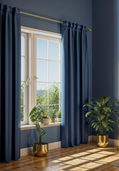 Captivating Blue Hues: Window Decor and Plant