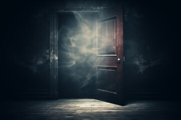 Open door in dark and mysterious style
