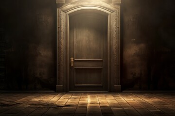Fototapeta na wymiar Open door in dark and mysterious style