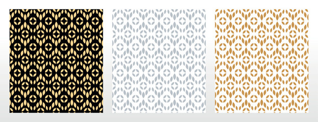 Abstract geometric pattern. A seamless vector background. White and gold ornament. Graphic modern pattern. Simple lattice graphic design