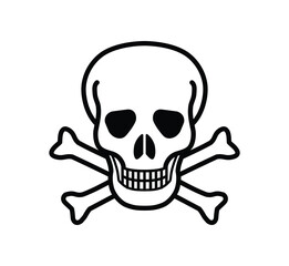 classic poison skull and crossbones symbol