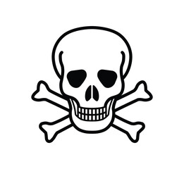 classic poison skull and crossbones symbol