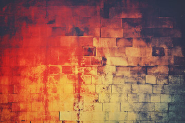 Brick wall texture. Coloured bricks. Weathered bricks. Grunge texture. Background image. Slide background. Comedy club background.