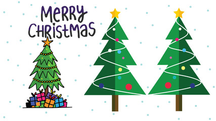 Merry Christmas! Happy Christmas companions. Collection of Christmas trees Can be used for printed materials - leaflets, posters, business cards or for web.
