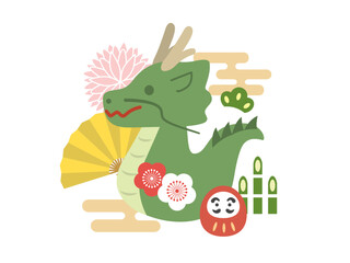 辰年の正月飾りのイラスト