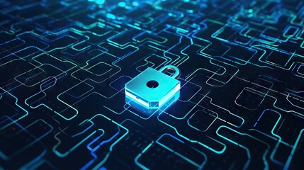 cybersecurity and privacy concept of data protection, secure encryption technology, secure internet access