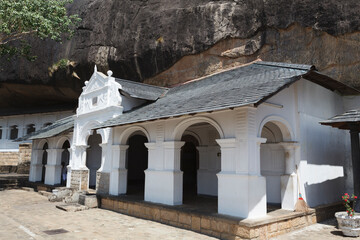 Fototapeta premium Exterior of the Buddhist cave temples in Dambulla, Central Sri Lanka, Sri Lanka, Asia