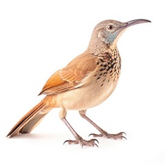 Naklejka premium Long-billed thrasher bird isolated on white background.