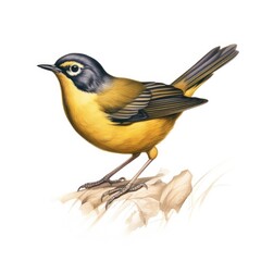 Macgillivrays warbler bird isolated on white background.