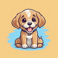 puppy cute graphic friendly vector. Generative AI