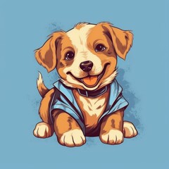 puppy cute graphic friendly vector. Generative AI