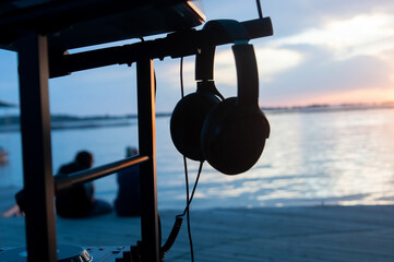 dj headphones, open air music festival