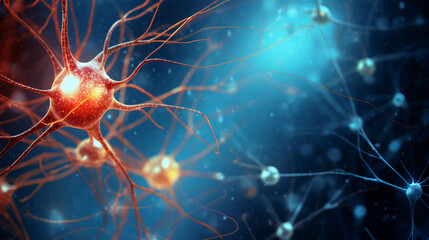 Microscopic human neuron within the brain, revealing its complex and delicate structure.