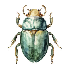 ancient Egypt scarab beetle watercolor, generative AI